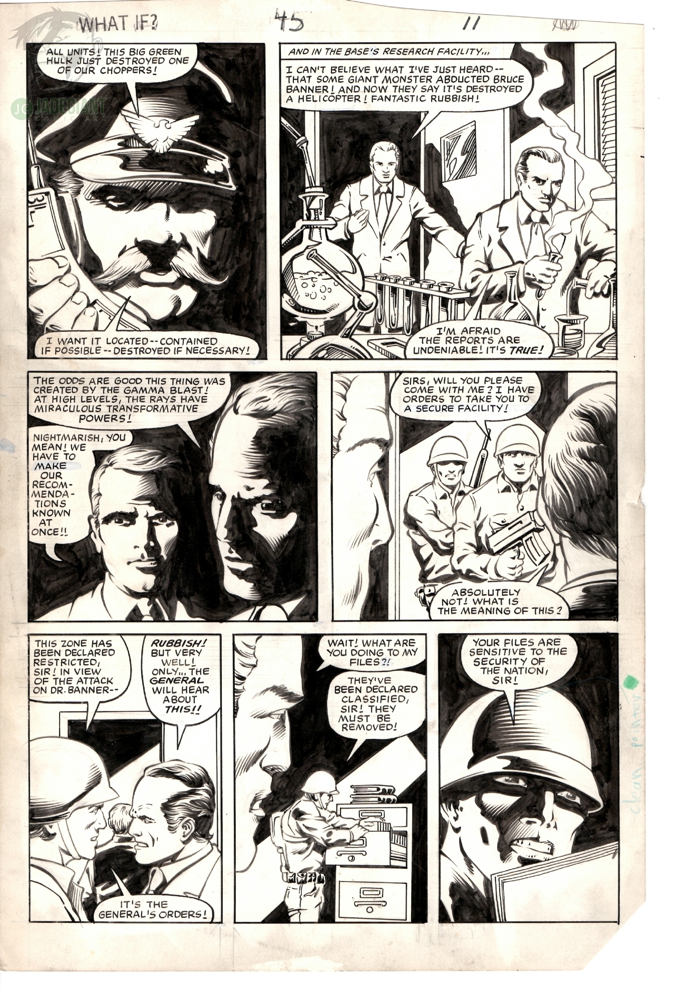 1984 What if The Hulk Went -- -- Berserk? Volume 1, Issue 45 page 11 by Ron Wilson Comic Art