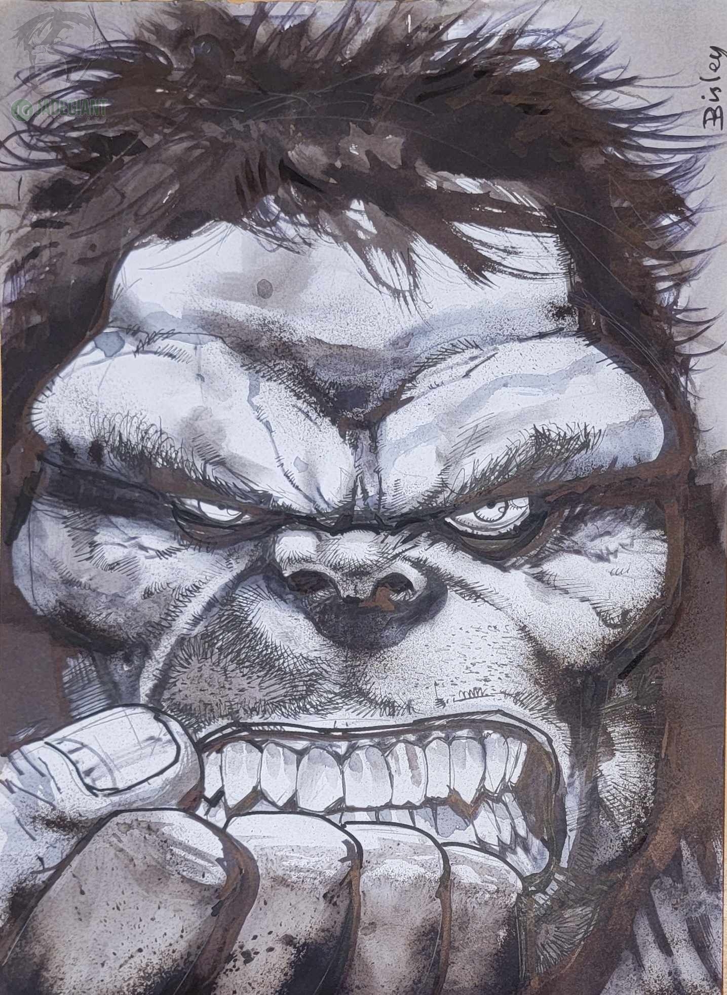 Bob Larkin Hulk homage by Simon Biz Bisley Heroes Con 2024 Comic Art