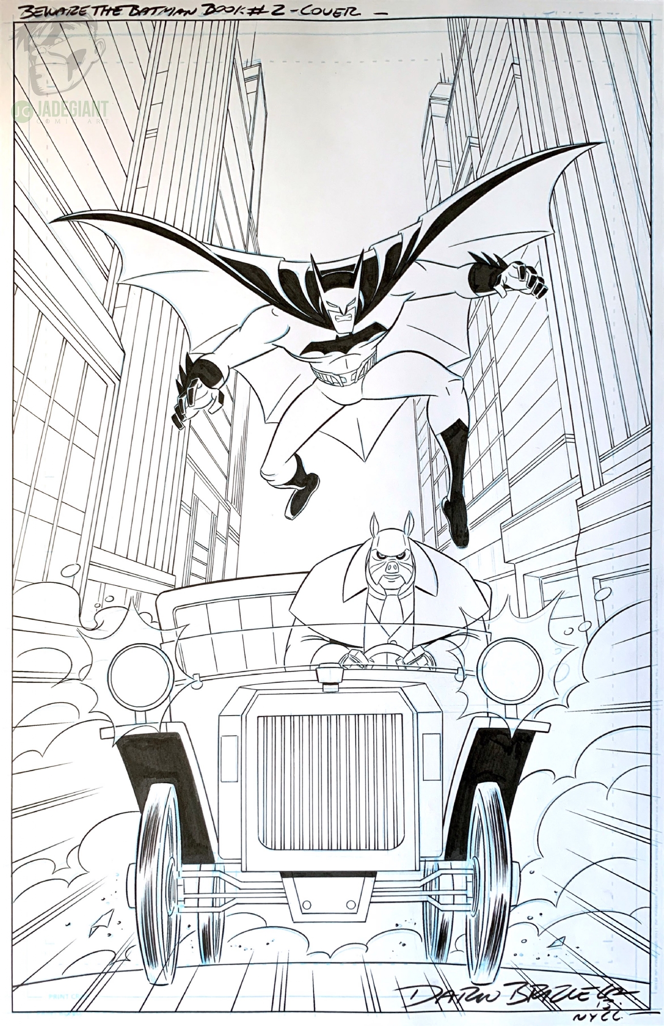 2014 Beware the Batman issue 2 cover by Dario Brizuela Comic Art
