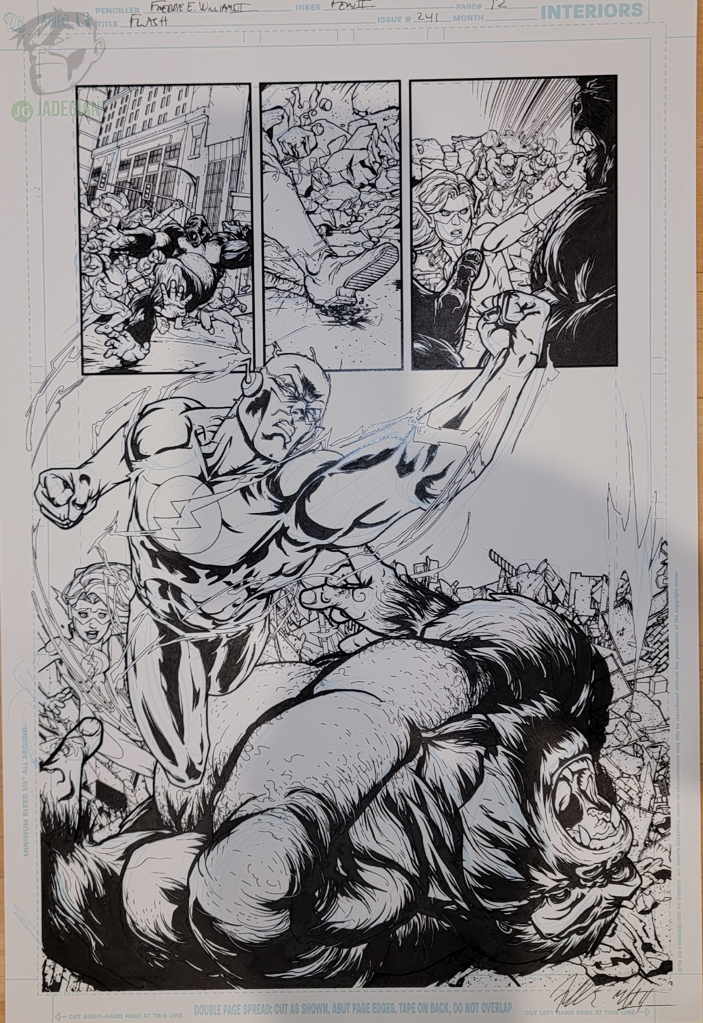 2008 The Flash Vol 2 issue 241 page 12 by Freddie Williams Gorilla Grodd! Comic Art