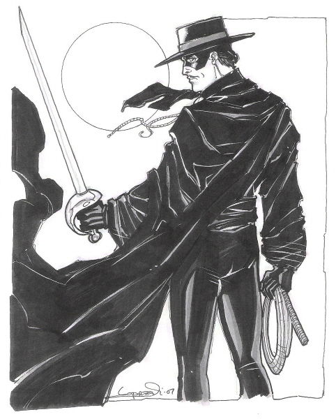 Zorro by Aaron Lopresti, in Robert Baker's Commissions- Zorro Comic Art ...