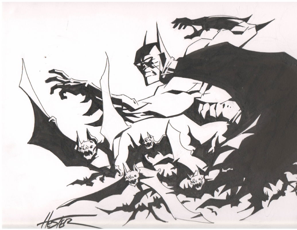 Batman by Phil Hester, in Evan B's Commissions Comic Art Gallery Room