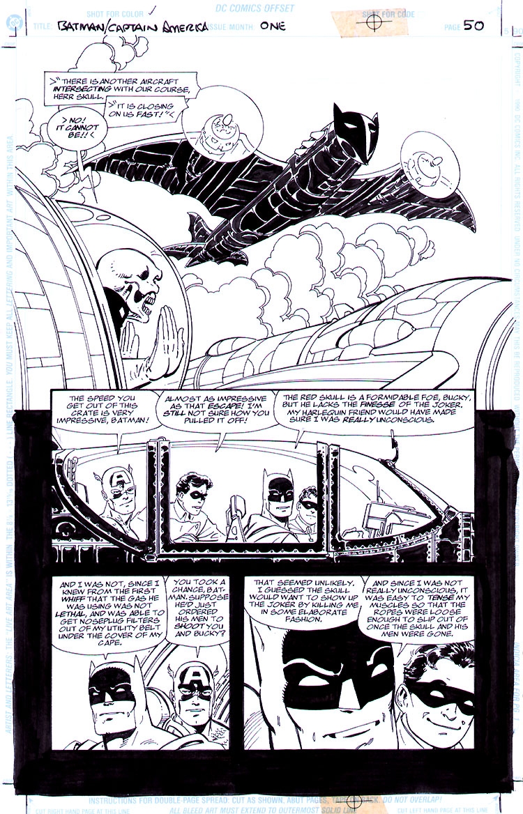 John Byrne: Batman/Captain America page, in Dave Morris's Misc. art Comic  Art Gallery Room