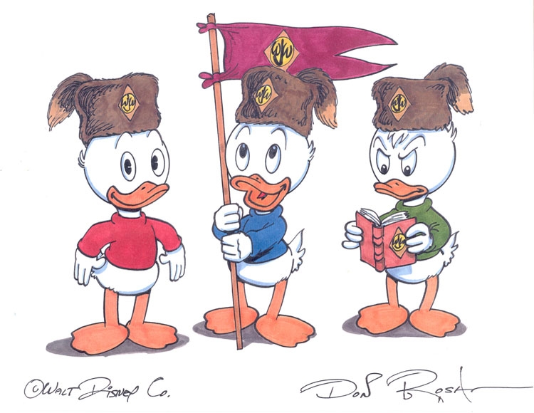 Don Rosa: Huey, Dewey, and Louie Sketch, in Eric C's Don Rosa Comic Art  Gallery Room