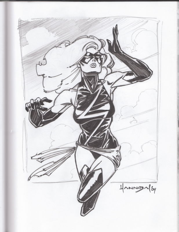 Ms. Marvel by Hannibal King, in Chris Green's Sketchbook Comic Art ...