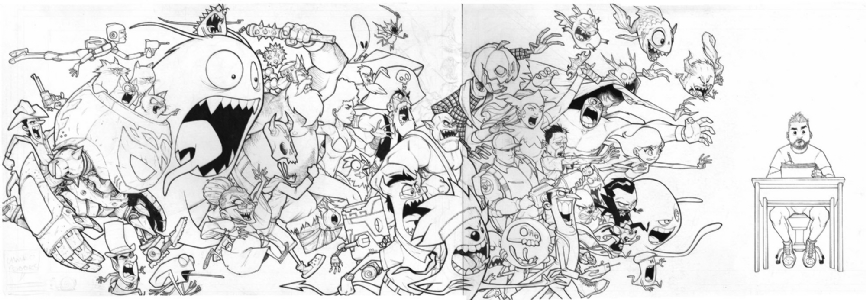Rene Cordova Sketchbook Cover, Comic Art