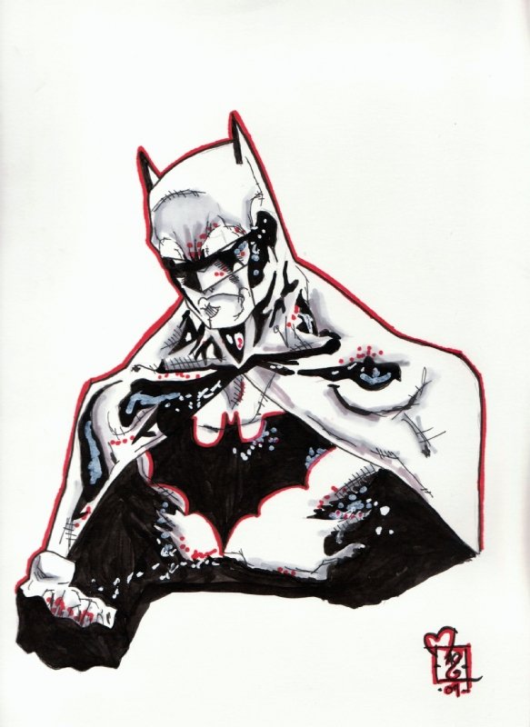 Batman - Bloody, in Richard Owen's Batman Comic Art Gallery Room