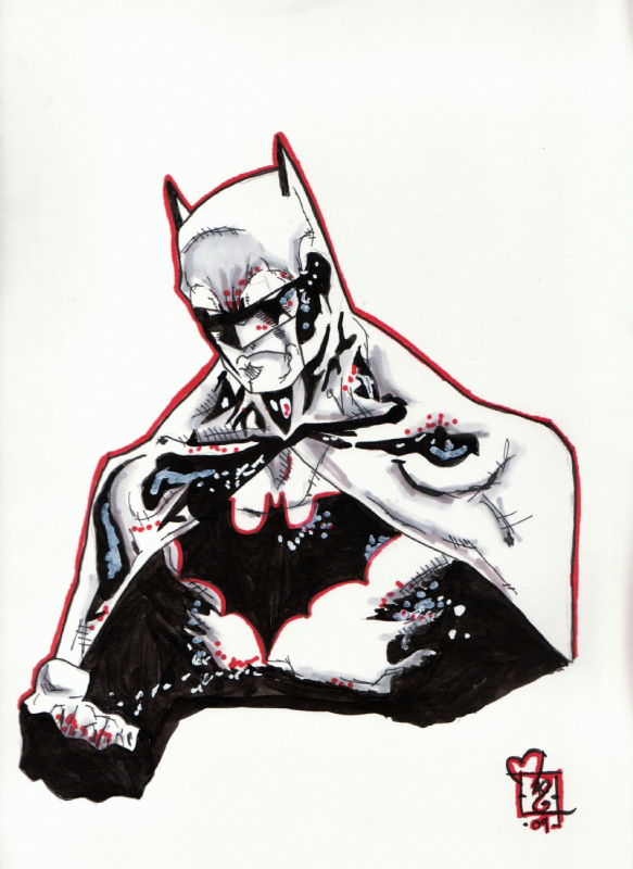 Batman - Bloody, in Richard Owen's Batman Comic Art Gallery Room