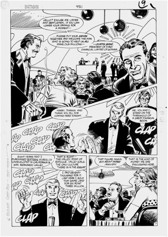 Batman #450 page 7 Gotham! The Rich and Elite Party!, in Nick F's Batman # 450 COMPLETE story by Jim Aparo & Mike DeCarlo Comic Art Gallery Room