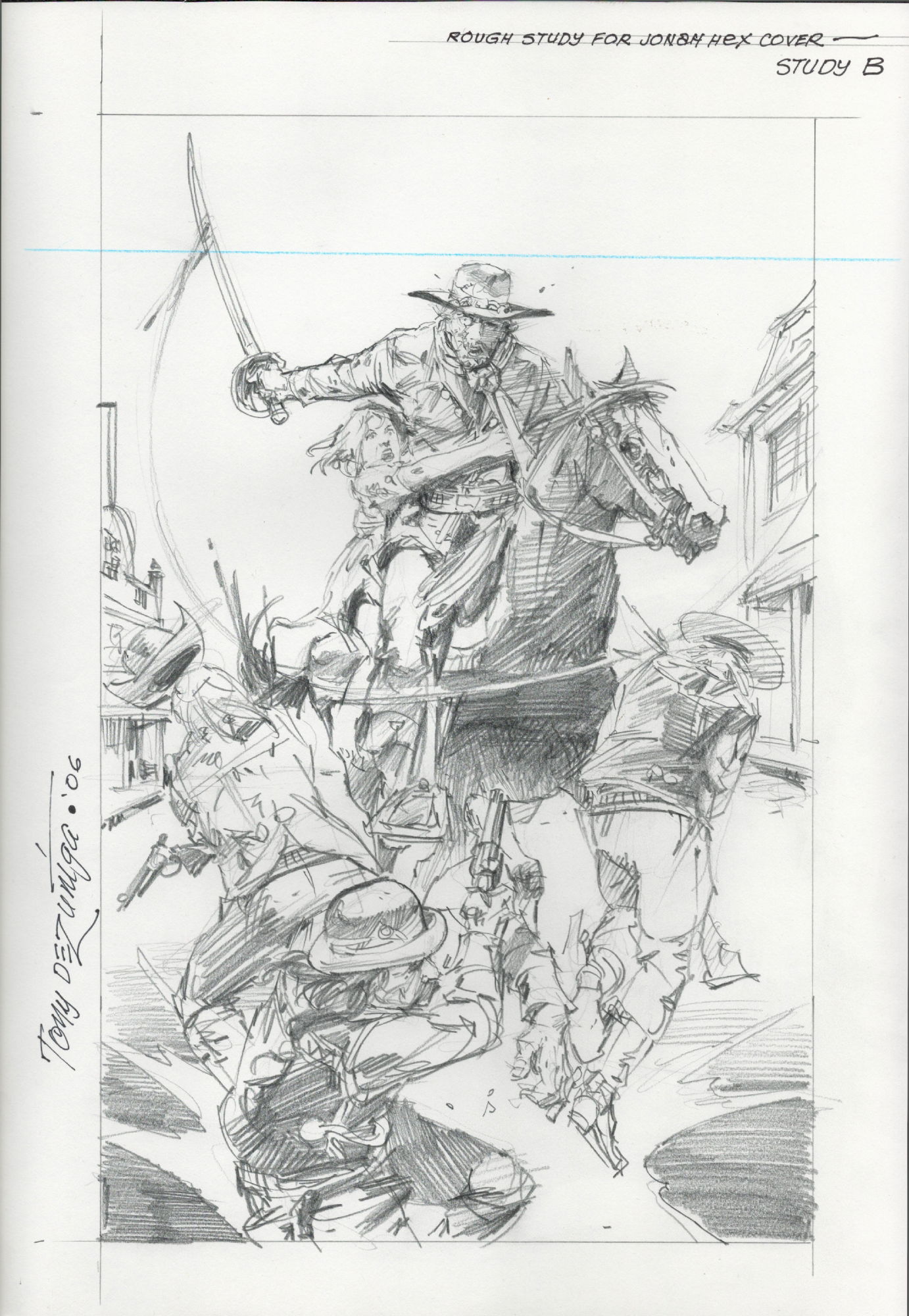 Jonah Hex 9 Cover Study by Tony DeZuniga, in Tim Meakins's Jonah Hex ...