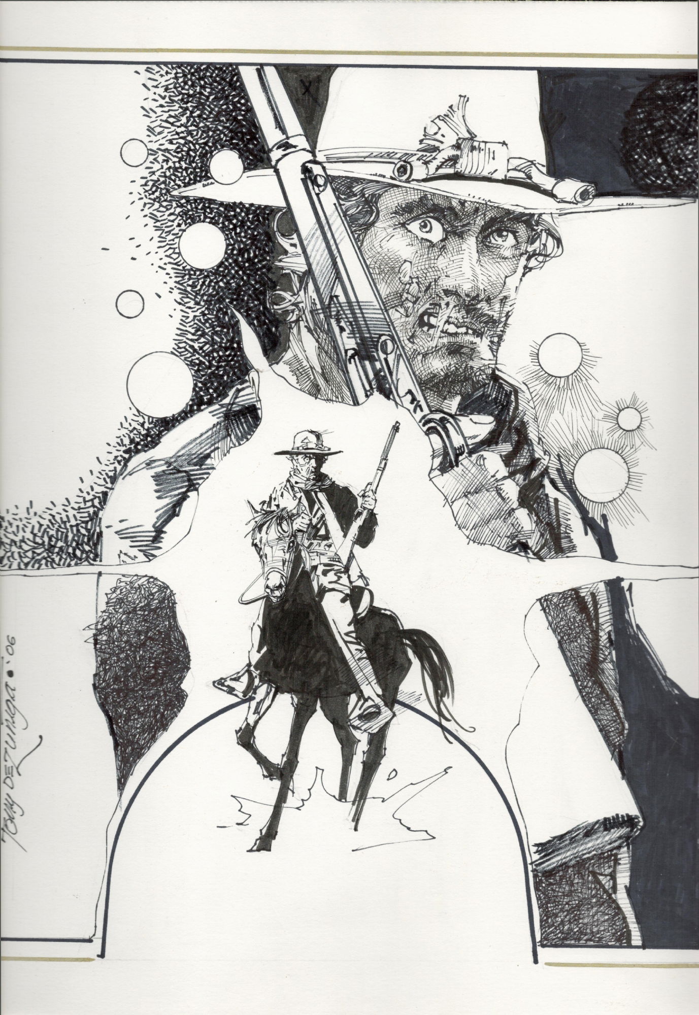 Jonah Hex Pin Up By Tony Dezuniga In Tim Meakins S Jonah Hex Comic Art Gallery Room