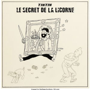 Hergé, Studios Belvision, Tintin Objectif Lune - Planche originale