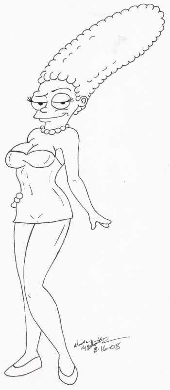 Sexy Marge Simpson, in Nick McAllister's Ladies (Some Nude) Comic Art  Gallery Room