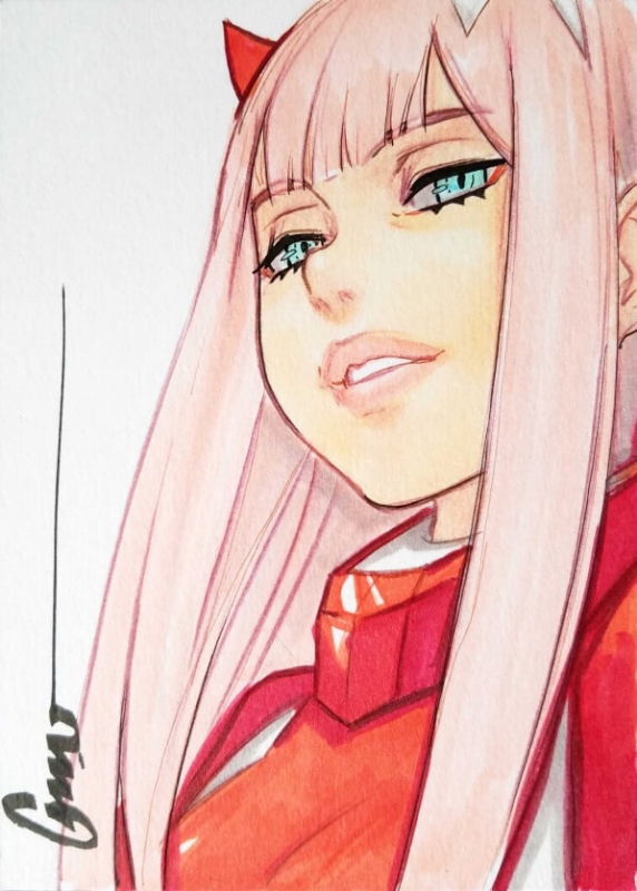 Overlord Illustrator so-bin Draws DARLING in the FRANXX's Zero Two