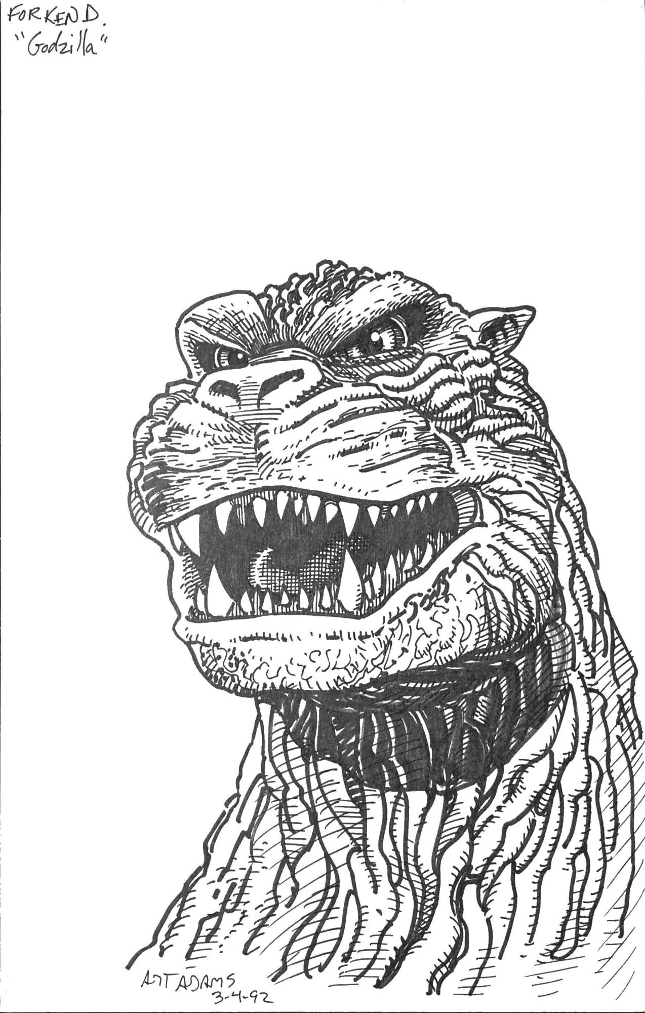 Arthur Adams Godzilla Sketch, in Brad's Comic Art's Arthur Adams Comic ...