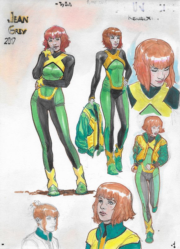 Jean Grey Prelim Sketches (2017), in ~ pto ~'s Victor Ibáñez Comic Art ...