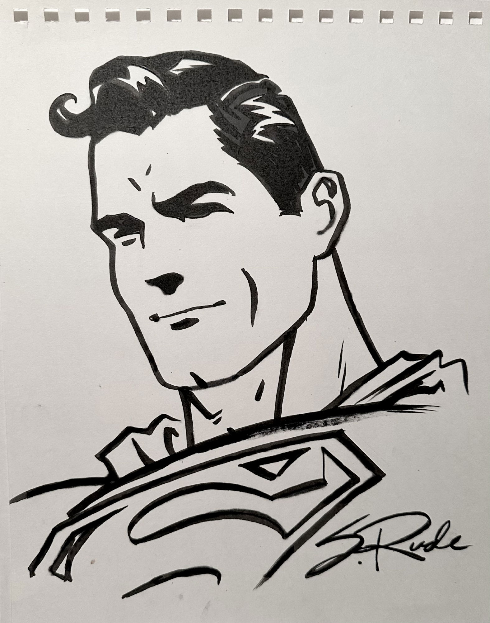 Steve Rude Superman sketch (1994), in Bob Diamond's Sketch Book Comic ...