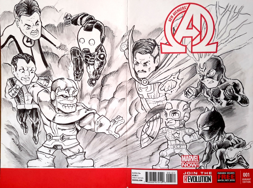 The Avengers vs. Thanos, in Ben BB's Sketch Cover Art - Pinoy Artists Comic  Art Gallery Room