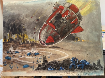 Ork - Pulsa Rocket Battery - Justin Norman - Warhammer 40,000 CCG Comic Art