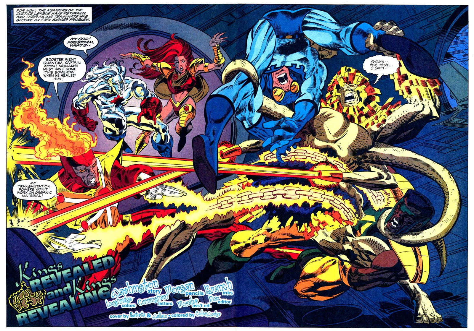 Extreme Justice #14 DPS p2-3 (Firestorm, Captain Atom, Maxima, Blue ...