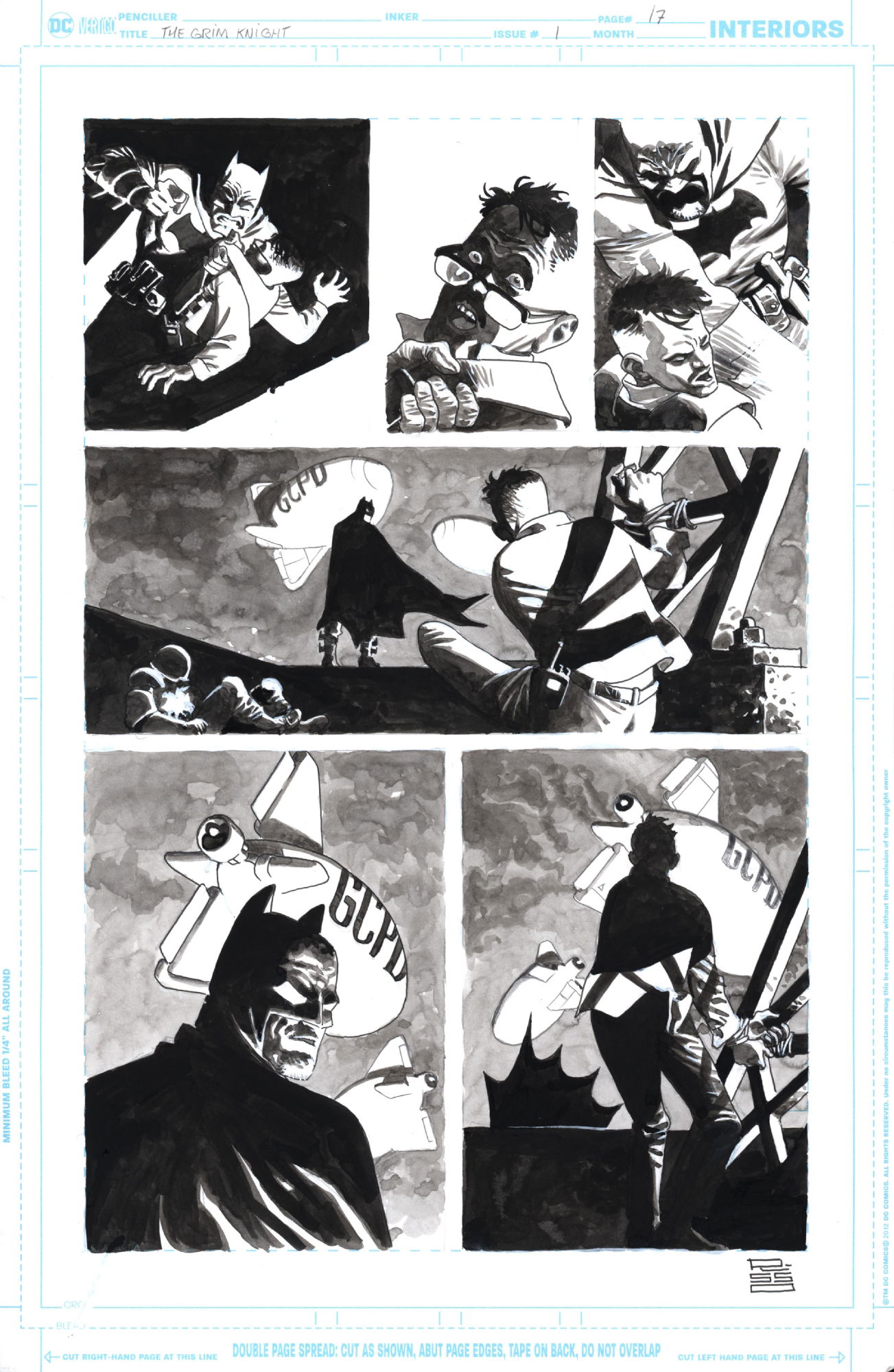 Eduardo Risso - Batman - Grim Knight - issue 1 - p17, in Jan Huyse's The  modern B/W masters: Eduardo Risso Comic Art Gallery Room