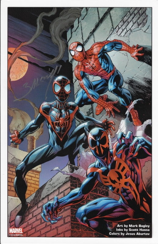 Spider-Man, Miles Morales, Spider-Man 2099 PRINT by Mark Bagley, in Jason W  Gavin's Artist: Mark Bagley Comic Art Gallery Room