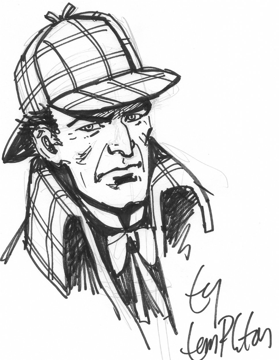 Preliminary Drawing [Sherlock Holmes] : Robert Fawcett : Archival Art Print  | eBay