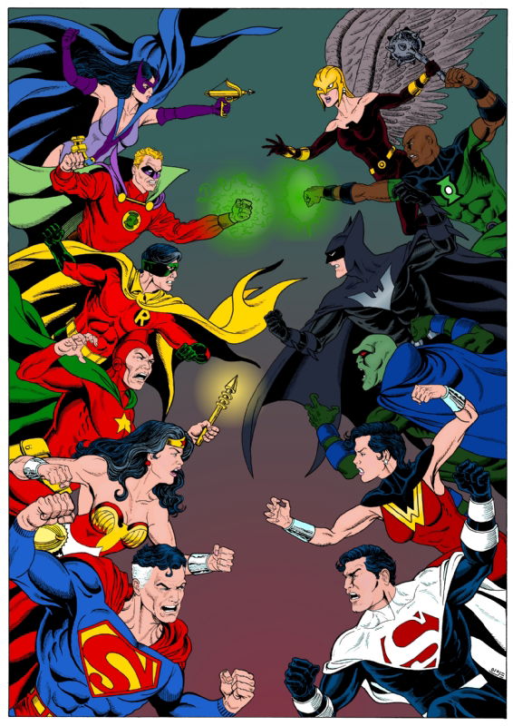 Justice Society vs. The Justice Lords of Earth-50 Color, in David Stepp ...