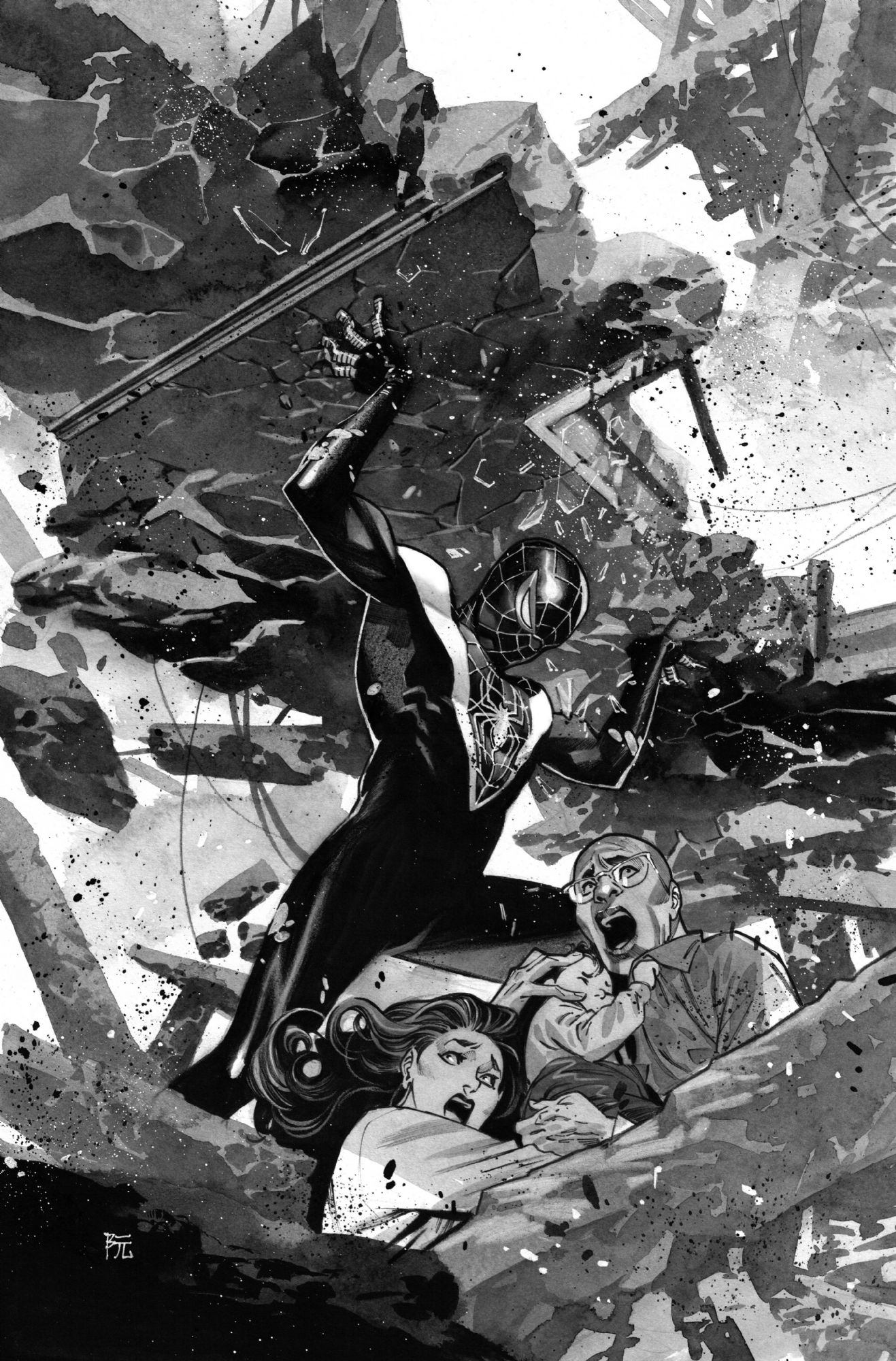 Miles Morales Spider Man 5 Cover In Simon K S Spider Man Comic Art Gallery Room 