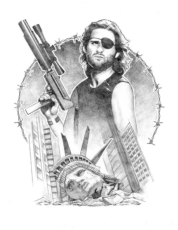 Snake Plissken -Escape from New York illustration by Dave Nestler - Movie  Art , in SwimmersGirl Art's . FOR SALE A selection Pinup /Comic Original  Paintings, Illustrations and Drawings ($1000 or less)