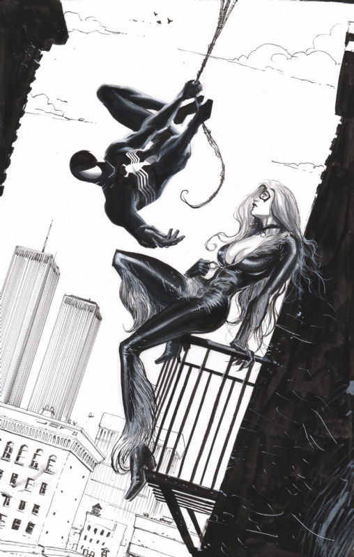 Black Cat and Spider-Man Commission , in David Wayne's Spider-Man Comic Art  Gallery Room