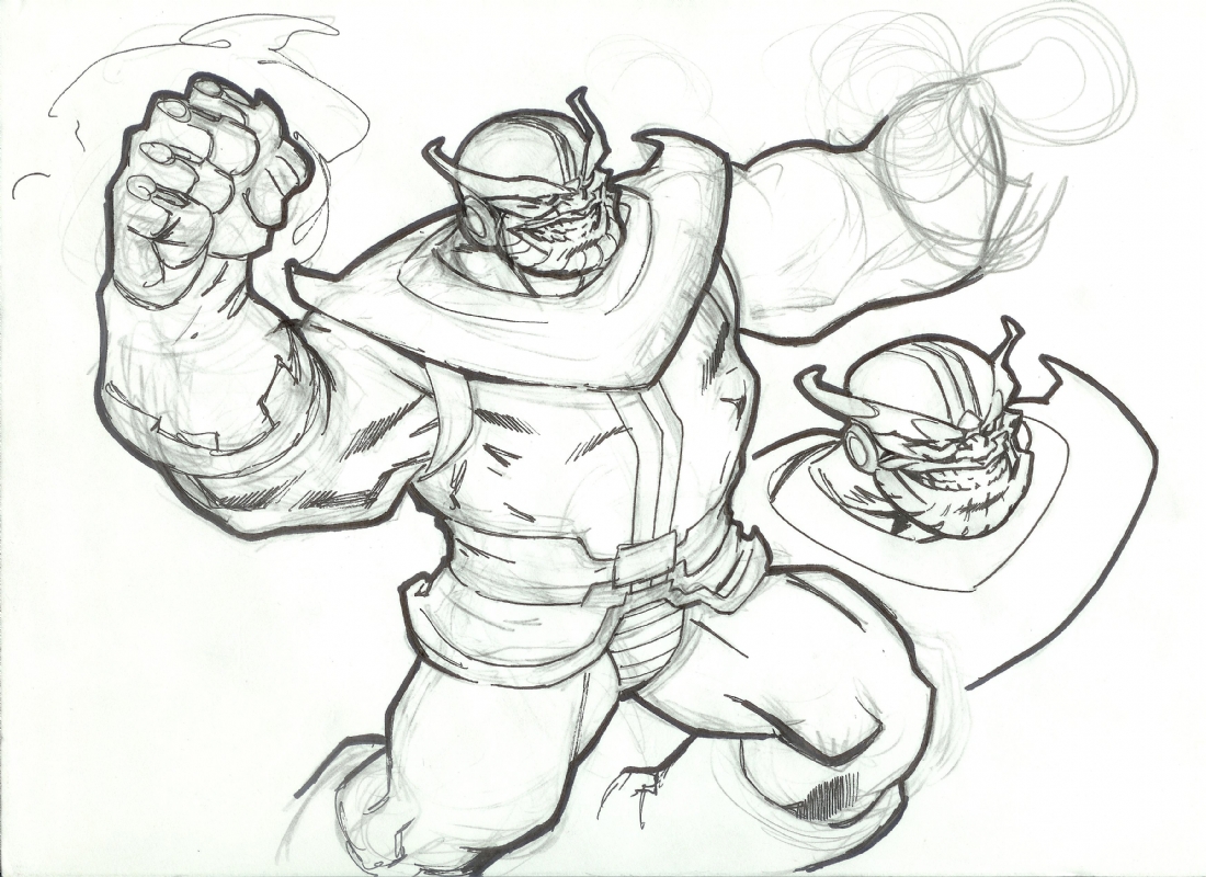 Marvel VS Prelim Card Art-Thanos, in Matt M.'s Thanos and Infinity Gauntlet  Art Comic Art Gallery Room