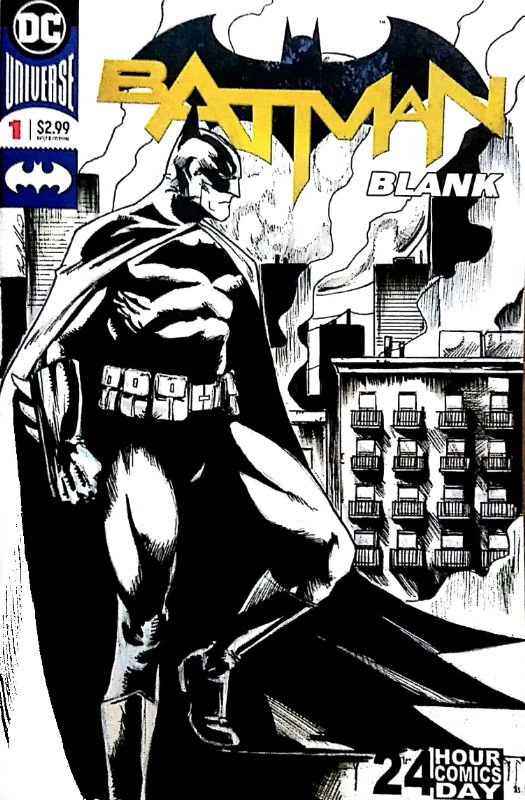 Batman, in Kenny Calderon's Sketch Covers Comic Art Gallery Room