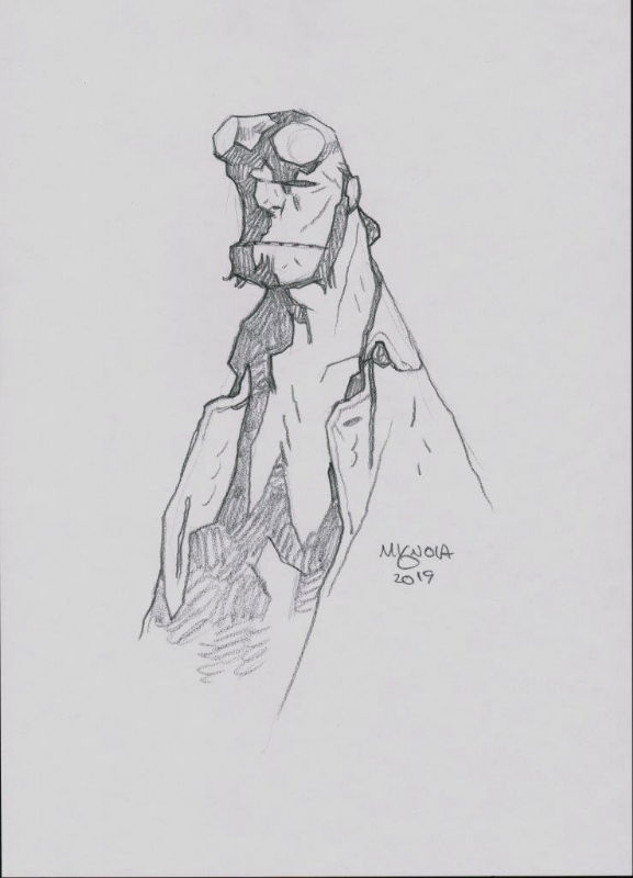 Hellboy Sketch, in Tyler T's Mike Mignola Comic Art Gallery Room