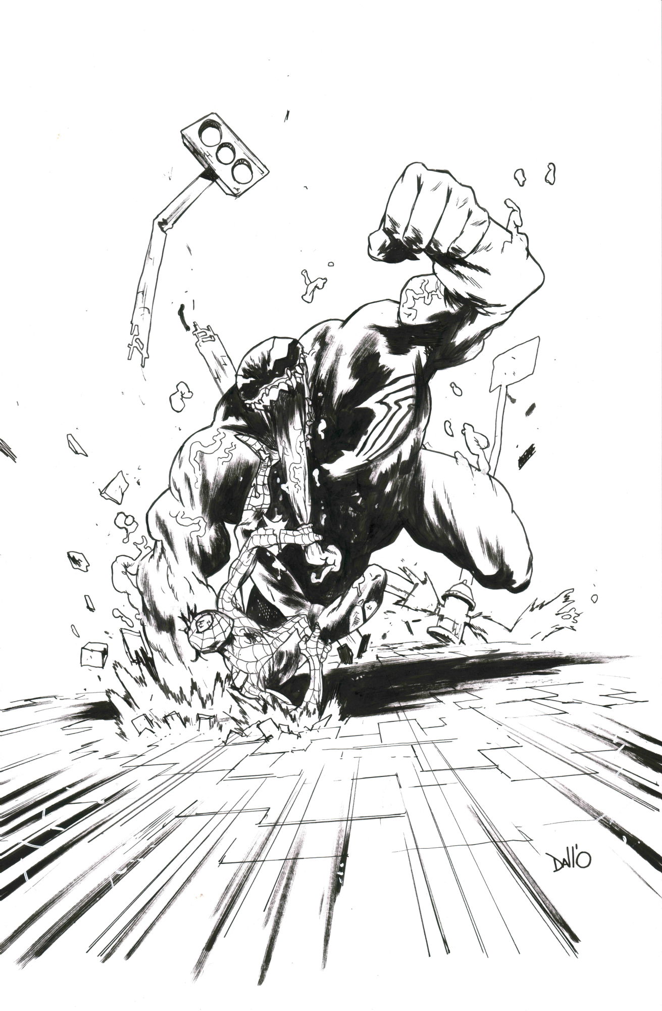 Spider-Man Vs. Venom, in Tyler T's Maxi Dallo Comic Art Gallery Room