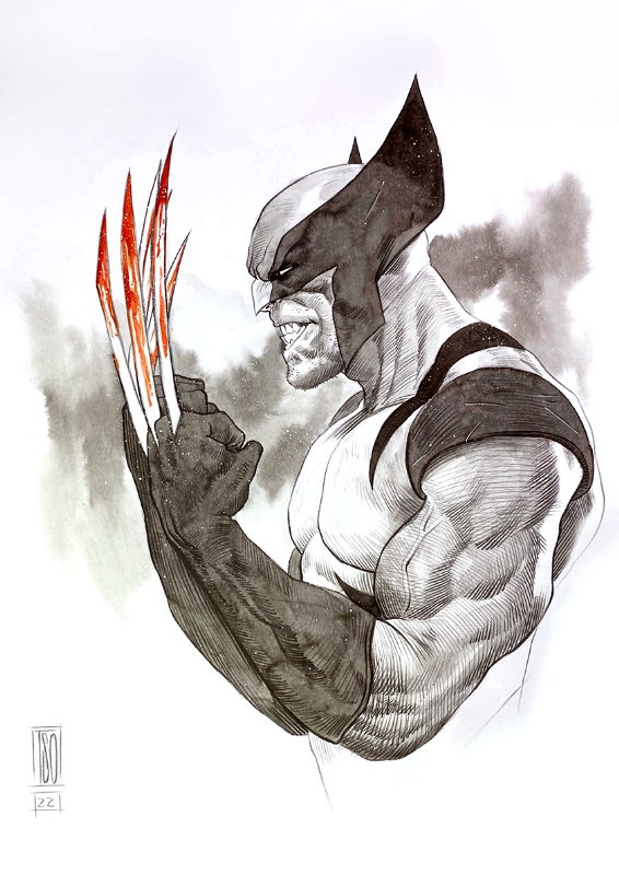 Wolverine, in Alexandre Tso's Inktober Comic Art Gallery Room