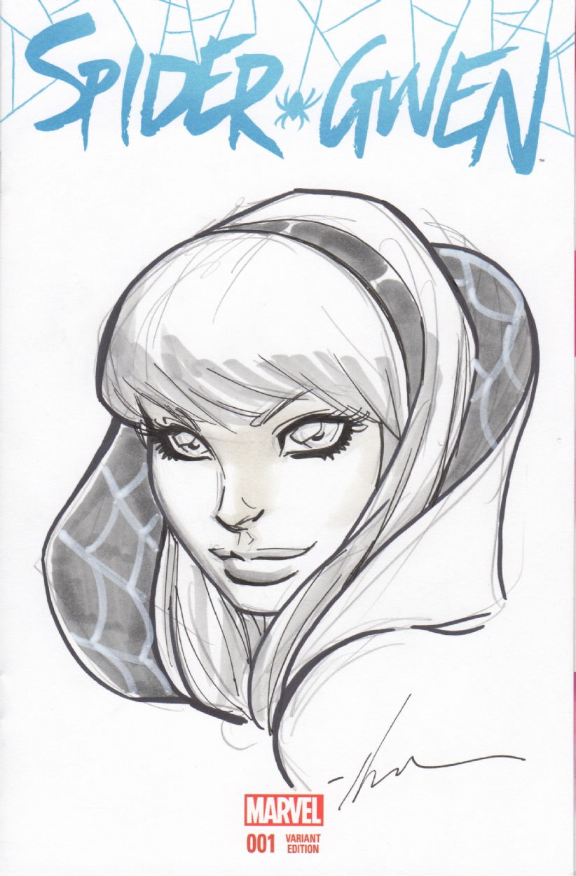 Spider-Gwen head sketch by Ale Garza, in Adam Reisinger's For Sale ...