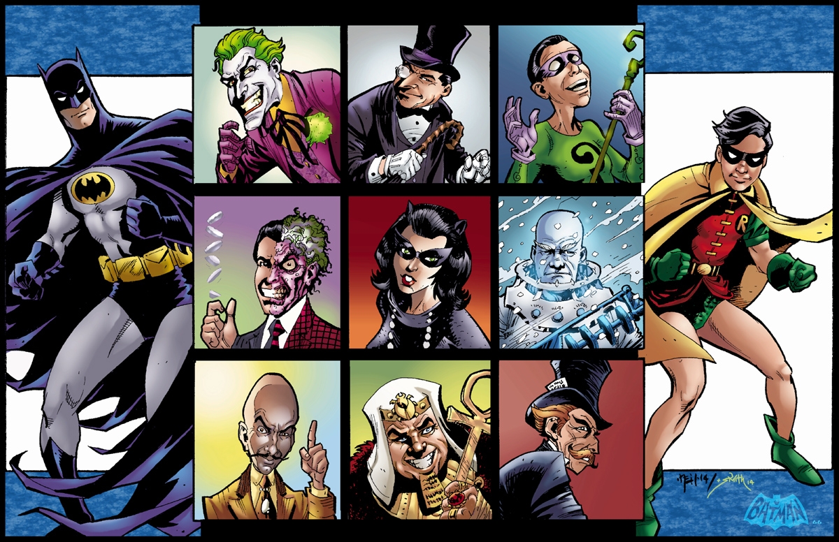 Villains of Batman 66 by Neil Vokes and Smith, in TOM SMITH 30 year veteran  professional COLORIST !'s Artists...My work with Neil Vokes Comic Art  Gallery Room