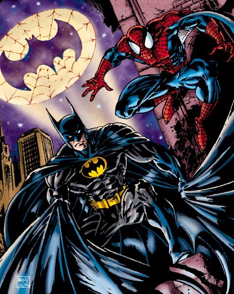 Bagley Spiderman / Batman cover, in TOM SMITH 30 year veteran professional  COLORIST !'s #7..Things from the Tom Smith coloring Vaults.. My older work  , that i did more then 10 years