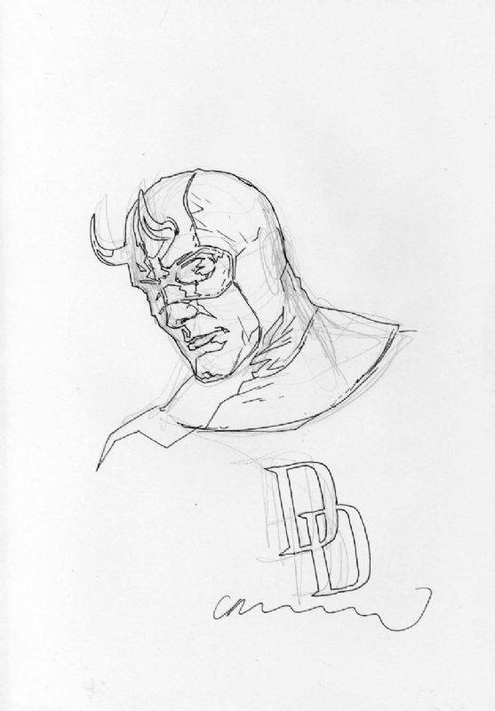 Daredevil Pensive By Lee Bermejo In Matthew West S Sketches And Unpublished Art Comic Art