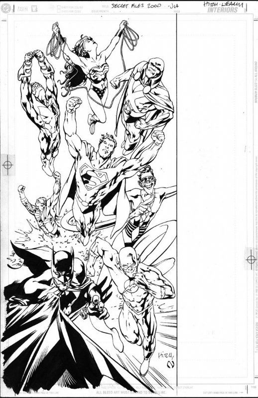 JLA Secret Files Cover, in Scott Isaacson's for sale Comic Art Gallery Room