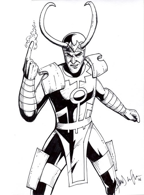 Loki, in Dave Wachter's Convention Sketches Comic Art Gallery Room