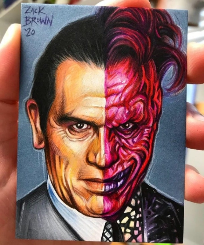 Tommy Lee Jones Batman Forever Two-Face by Zachary Jackson Brown, in .  Hall's My Two-Face Collection: Comic Art Gallery Room