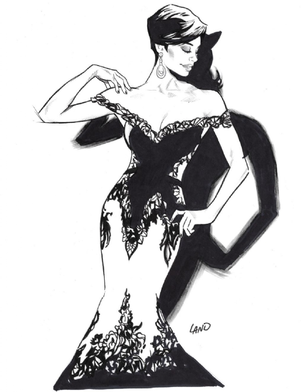 Catwoman in Wedding Dress, in Bryan Marin's Catwoman Comic Art Gallery Room
