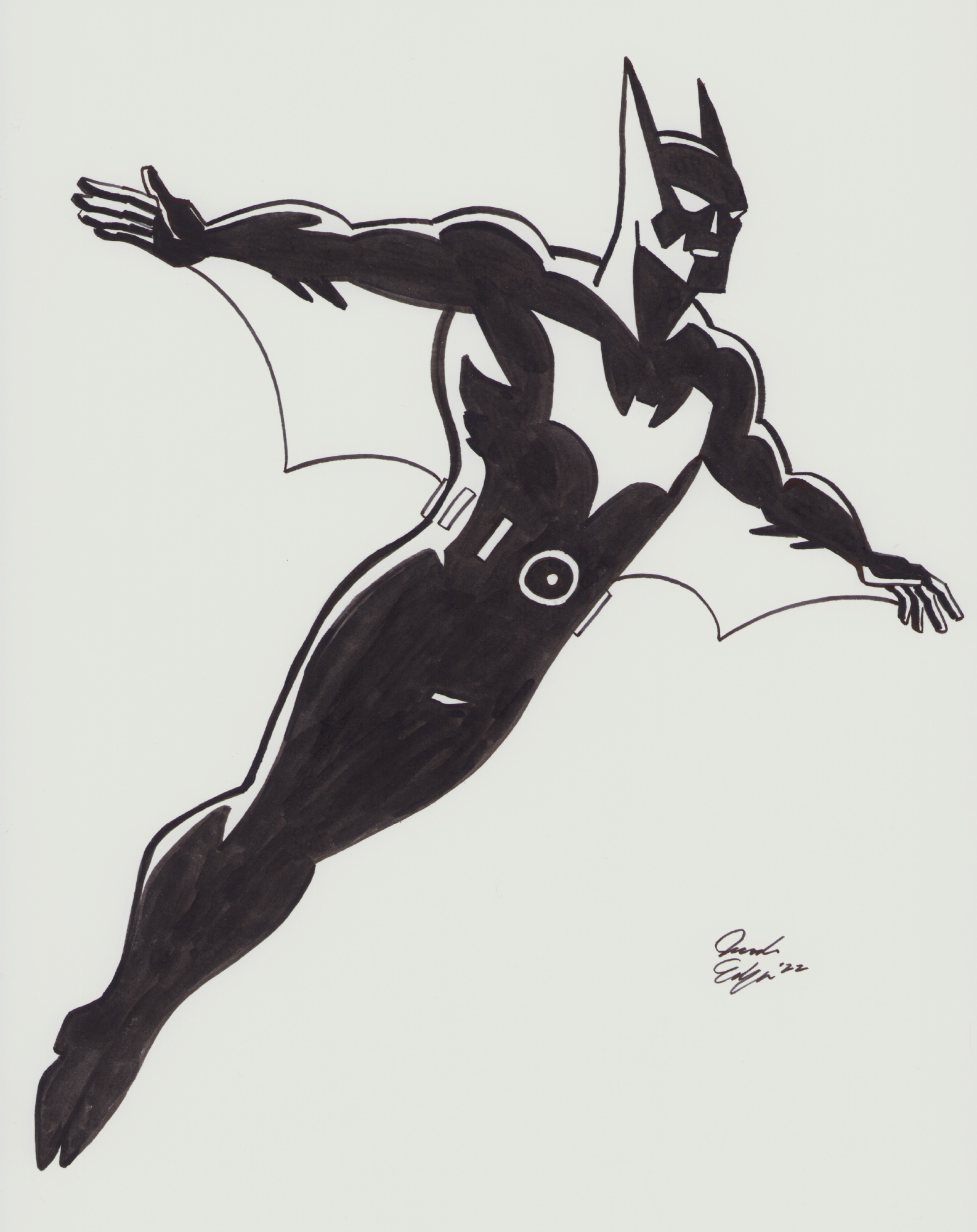 Jacob Edgar - Batman Beyond sketch, in Fred Dillon's New Art Comic Art  Gallery Room