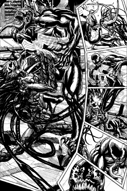 Carnage Black, White, and Blood - Featuring Venom, in Joe C's WE ARE VENOM!  Comic Art Gallery Room