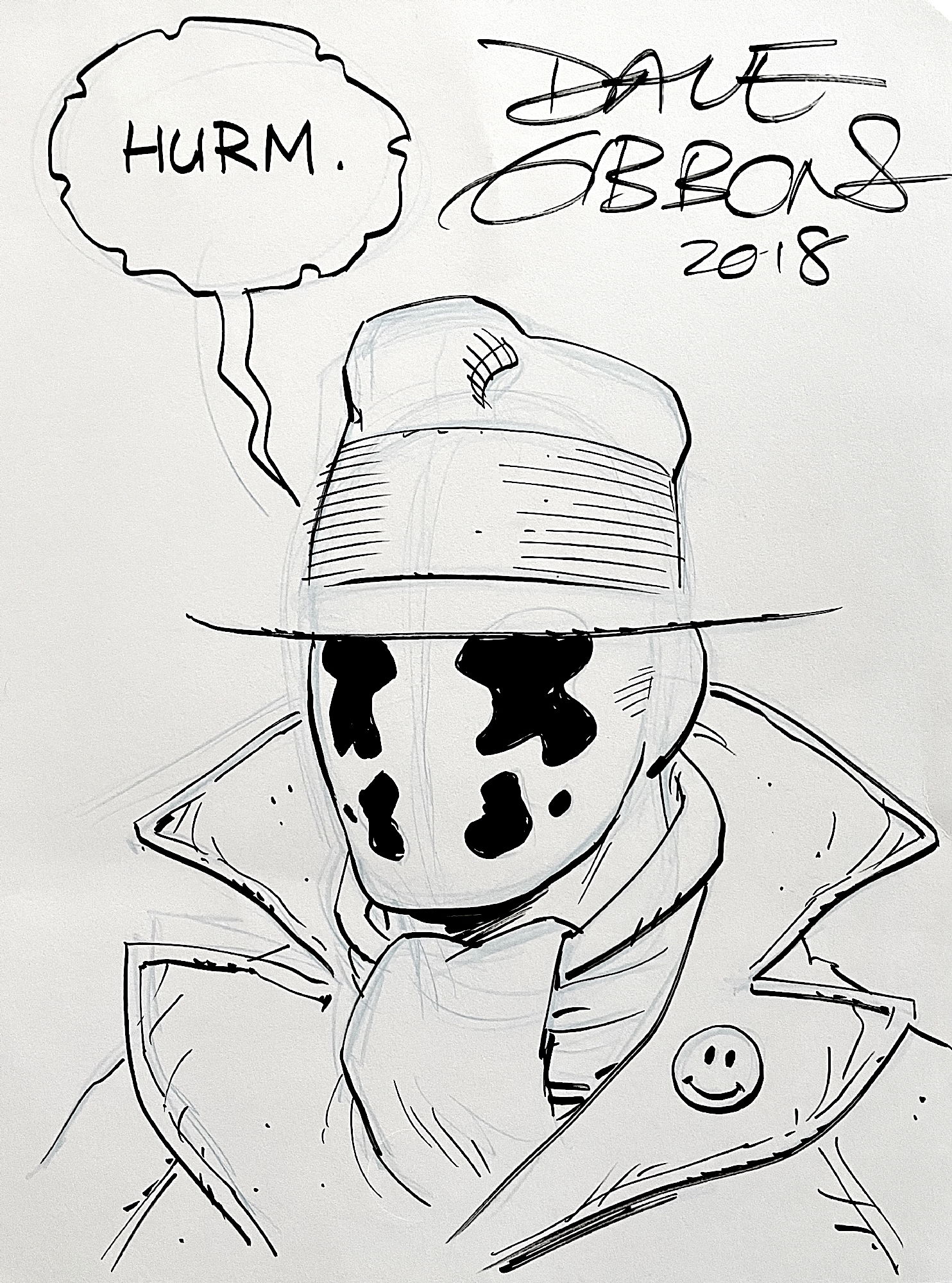 Rorschach Illustration, in Superman's Mullet's DC Unpublished Comic Art ...