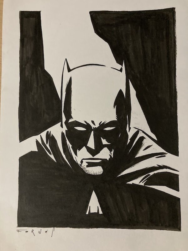 Batman Illustration, in S A's DC Unpublished Comic Art Gallery Room