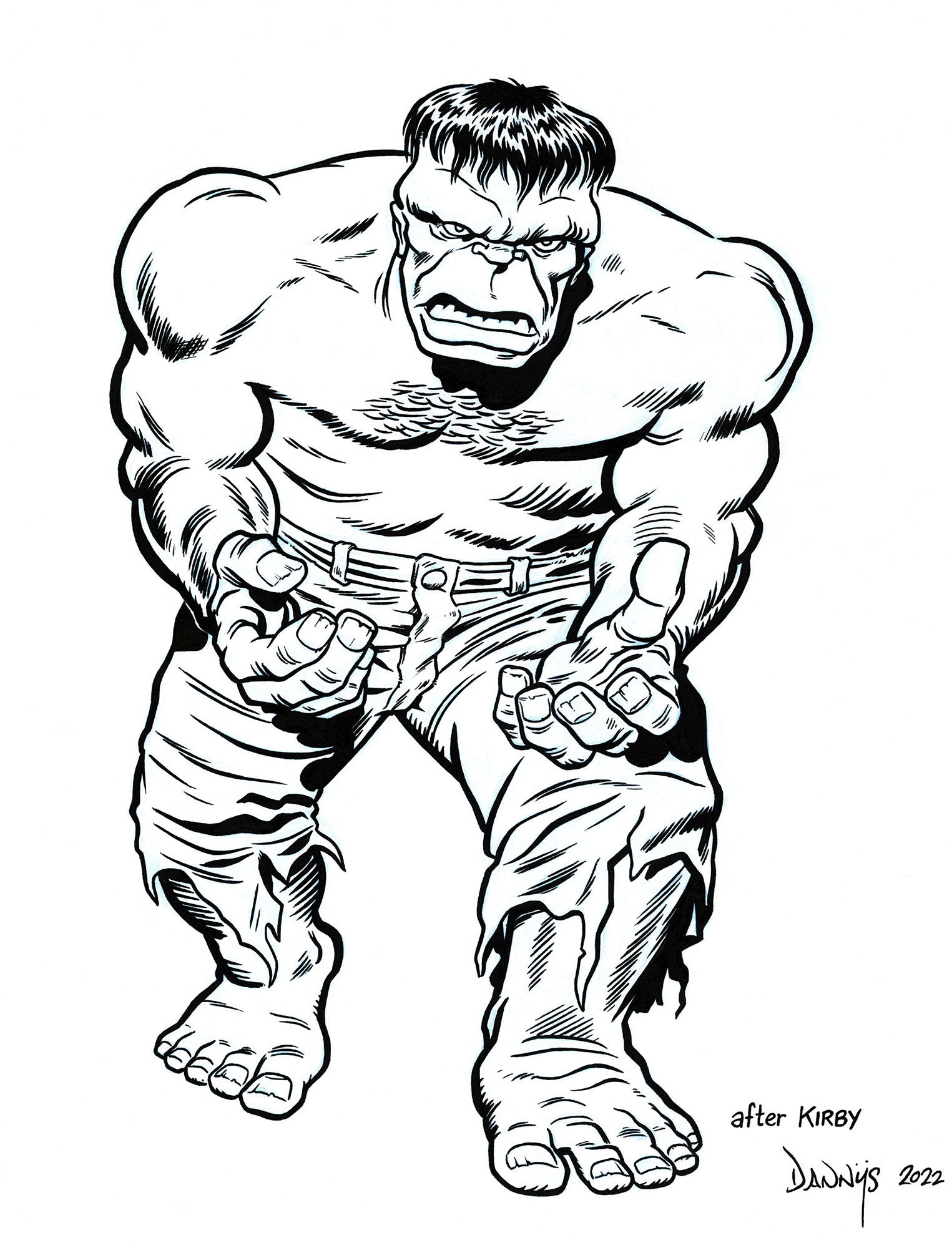 The HULK - after Kirby, in Rich Dannys's Art For Sale Comic Art Gallery ...