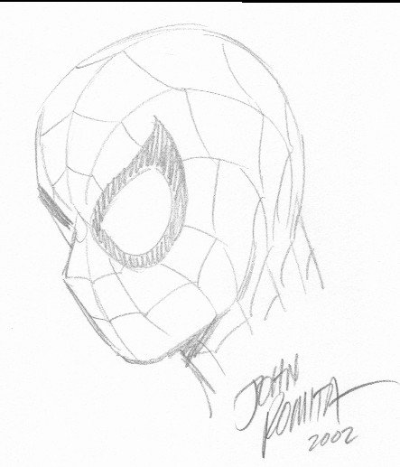 Spiderman, in CHRIS KLAMER 's JOHN ROMITA Comic Art Gallery Room